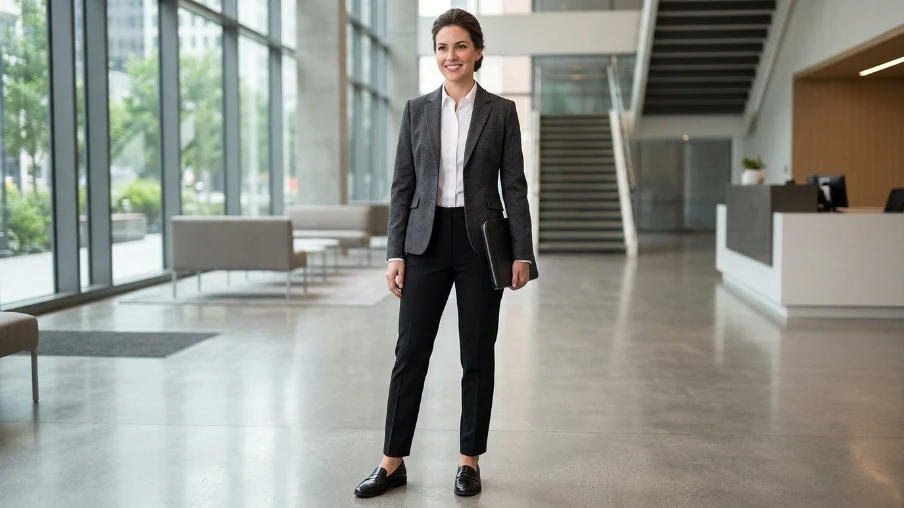 Tailored Black Trousers with a Blazer
