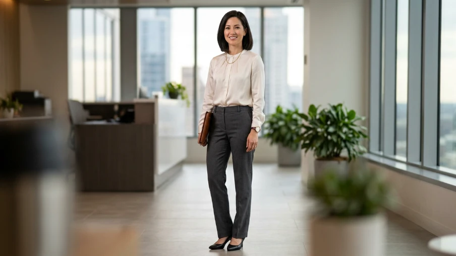 Dress Pants with a Silk Blouse