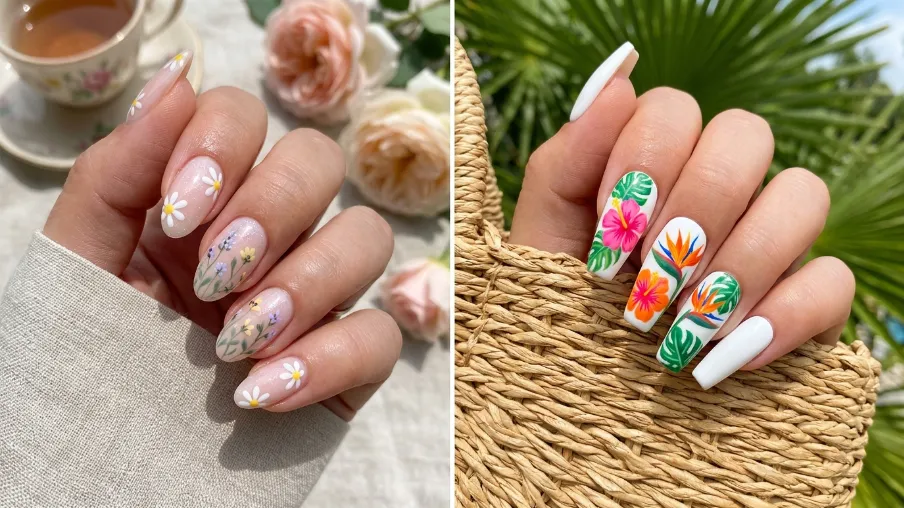 Floral July Nail Art