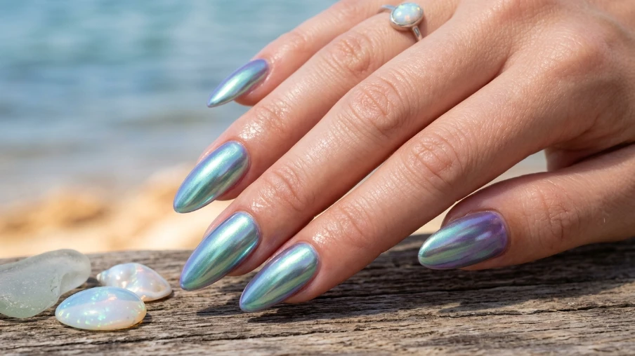 Mermaid Chrome Nails