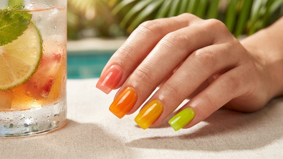 Jelly Nails With a Glossy Finish