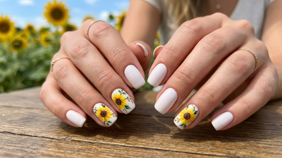Sunflower Nail Art