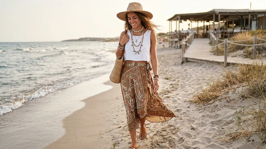 Boho Beach Fashion Look