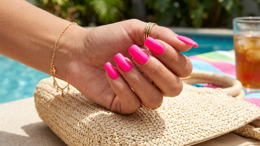 Neon Pink Nails