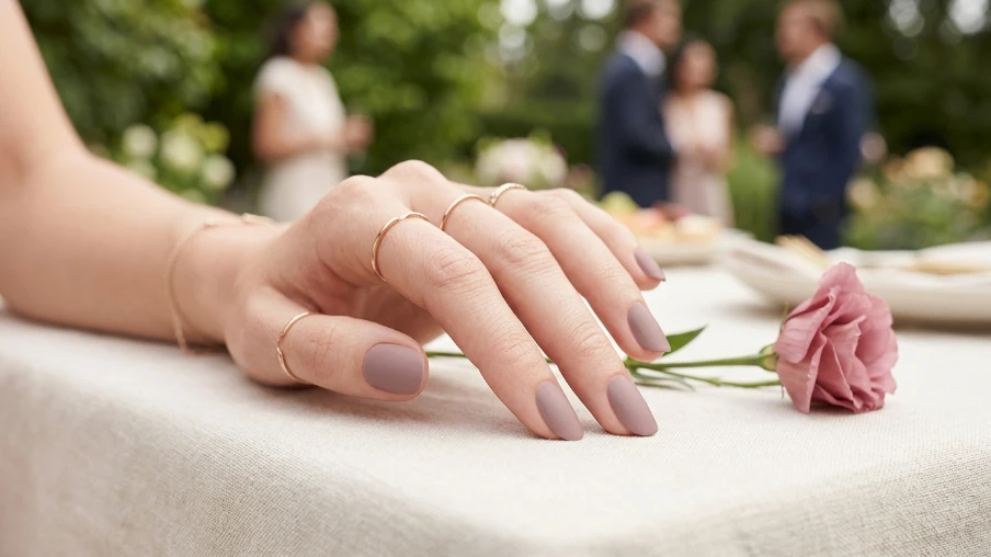 Elegant Pink Nails in Dusty Rose