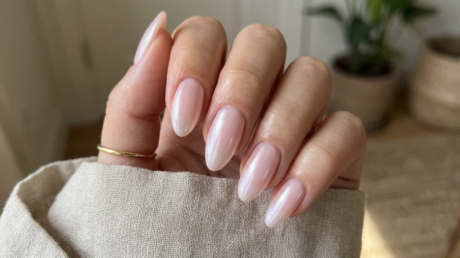 Baby Pink Glazed Nails
