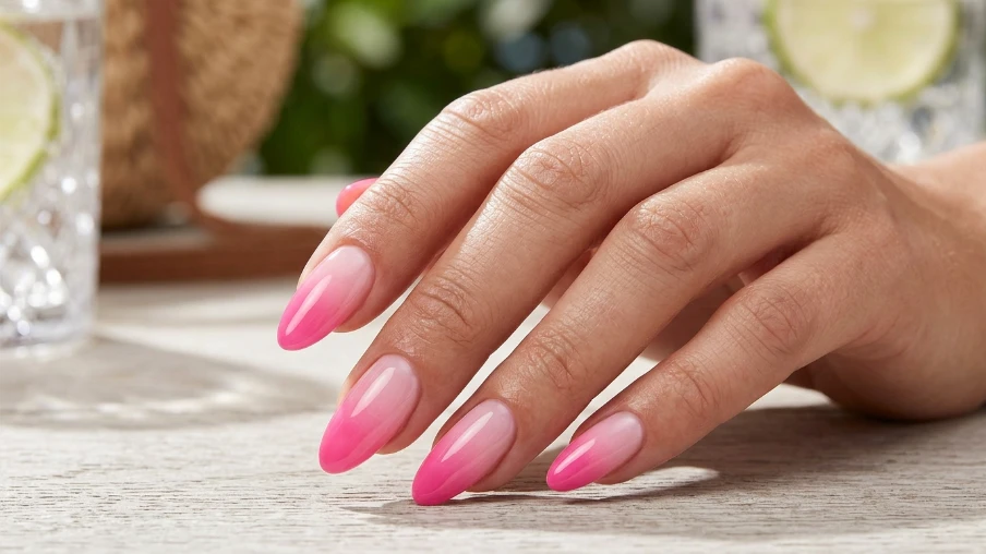 Pink Ombre Nails