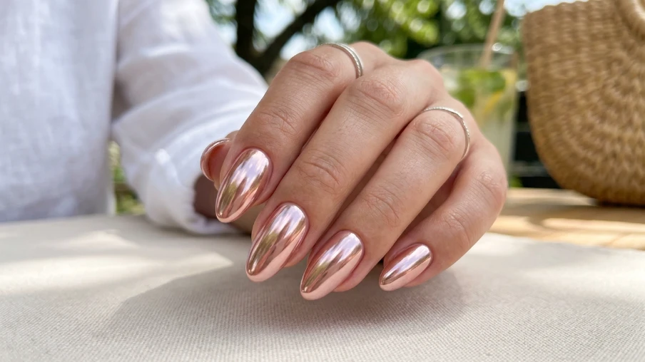 Pink Chrome Nails