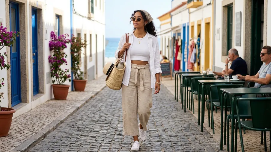 Crop Top with High-Waisted Pants