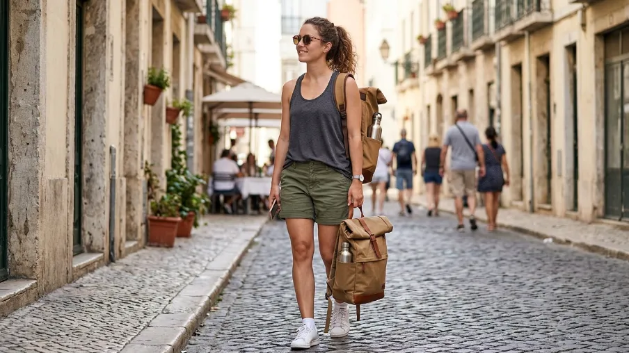 Sneakers with Casual Shorts and a Tank
